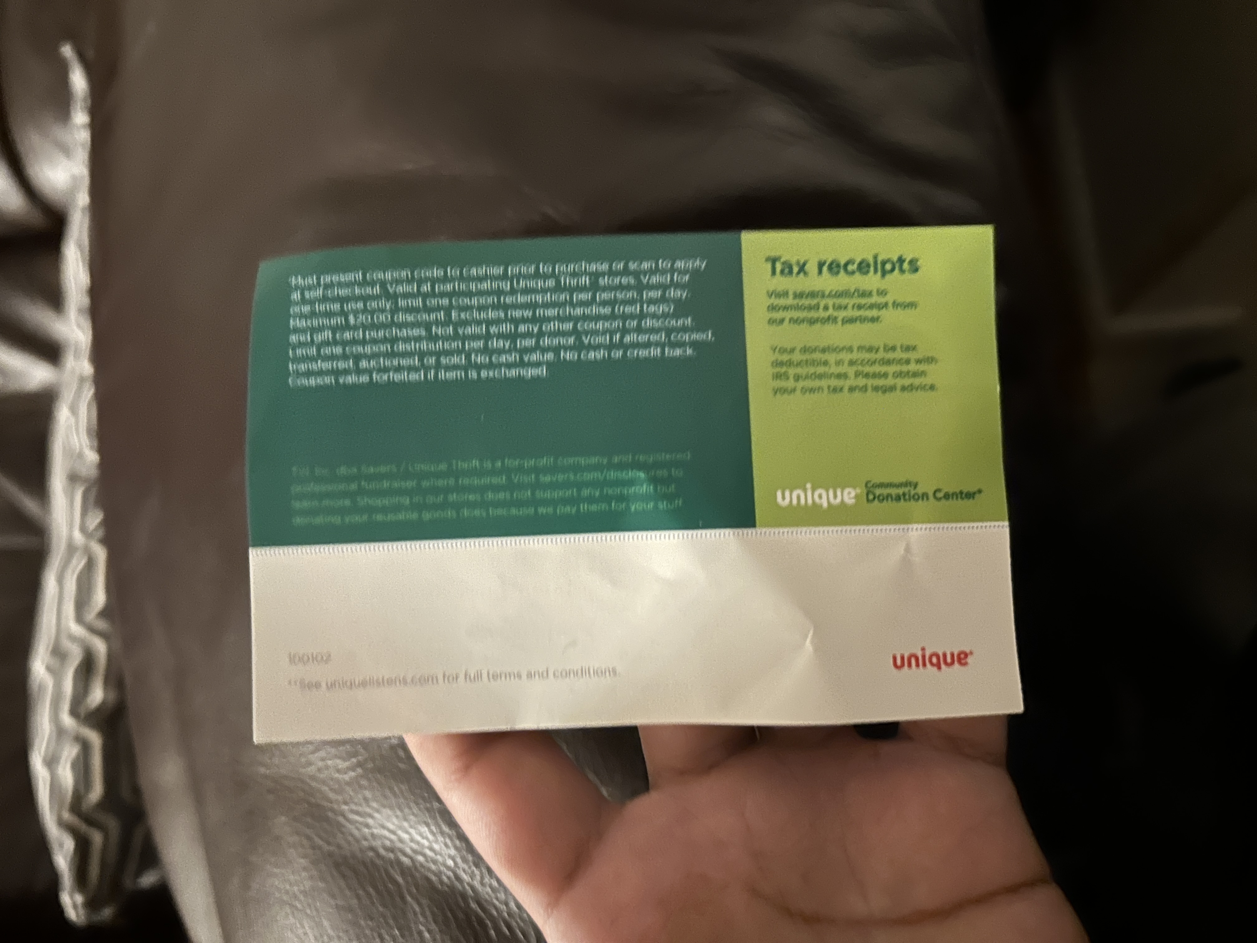 Additional documentation from Unique Community Donation Center